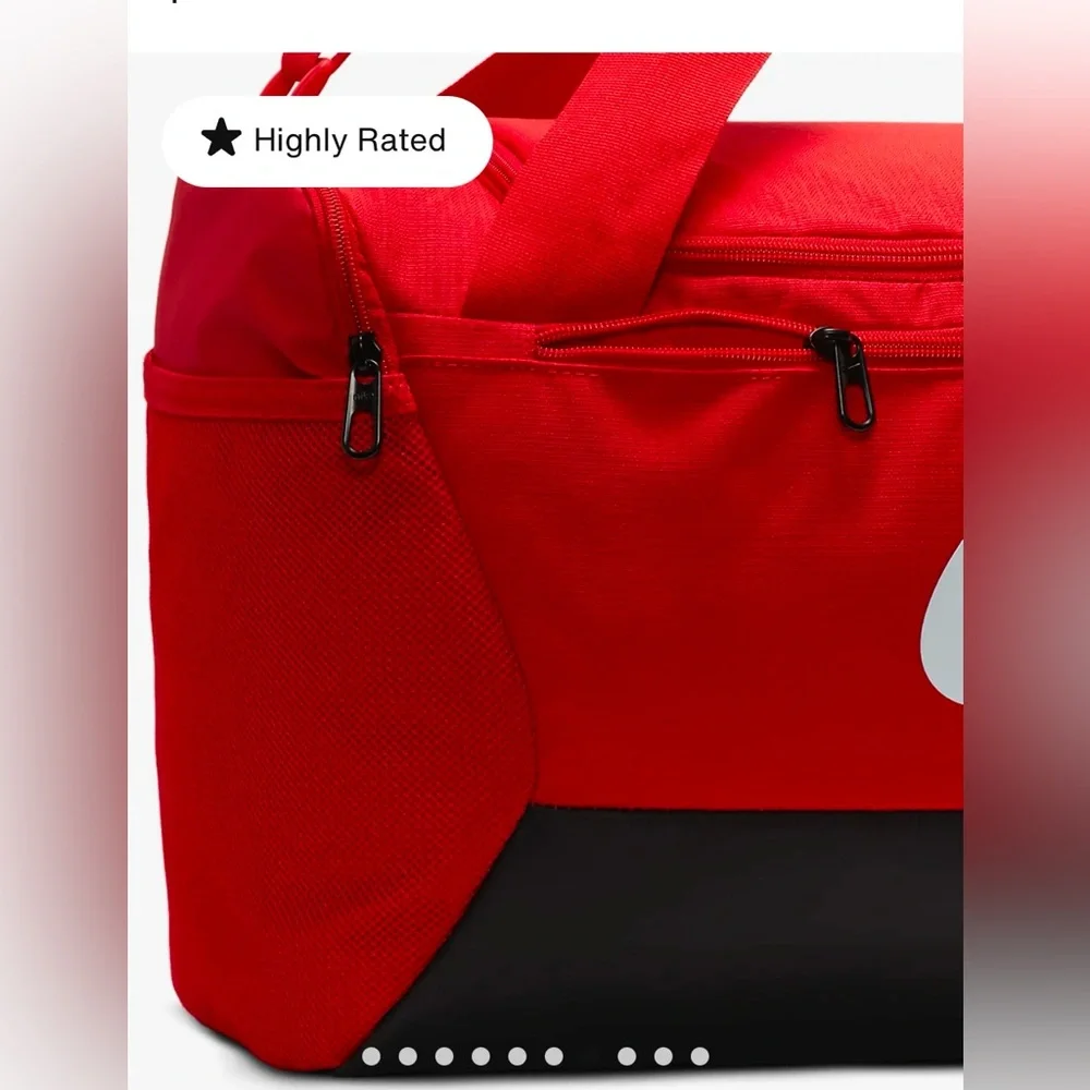 NWT Nike Brasilia Small Training Duffle Bag - Red & Black w/White Check Unisex